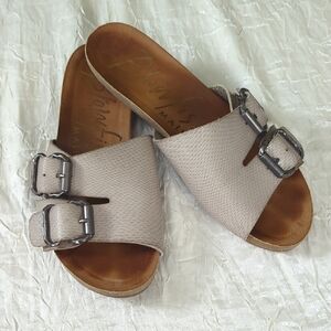 Blowfish Beige Double Buckle Sandals